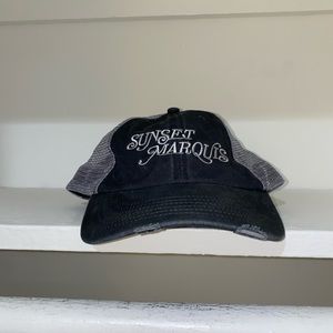 Sunset Marquis Distressed Baseball Cap Navy Mesh